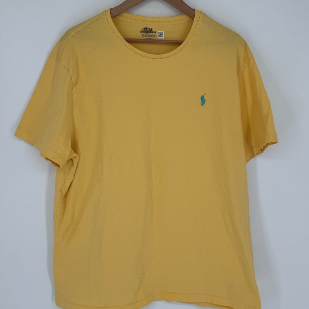 Polo Ralph Lauren Men's T-Shirt Sz 2XL V-Neck Short Sleeve Yellow F7
